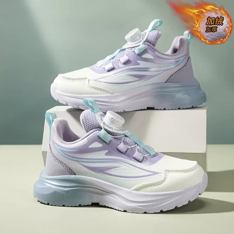 女童二棉鞋2025新款冬季加绒保暖儿童运动鞋老爹鞋女孩防滑跑步鞋