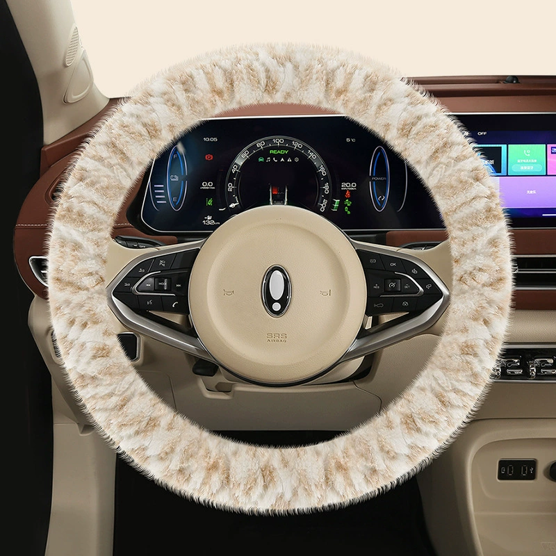 Зимний новый автомобильный чехол рулевого колеса плюшевый теплый норковый чехол автомобиля круглый D-тип оптовая продажа