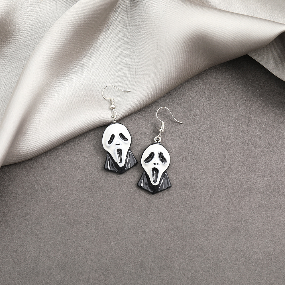 Halloween ear accessories ghost skull earrings exaggerated creativity funny personality earrings ear hookpicture4