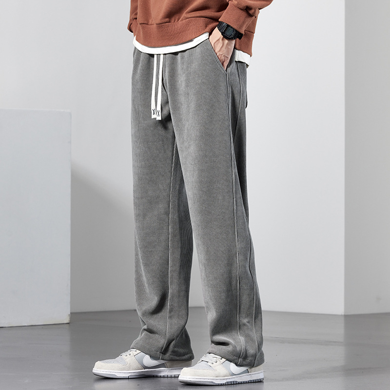 Trend men's corduroy demi-season autumn casual trousers