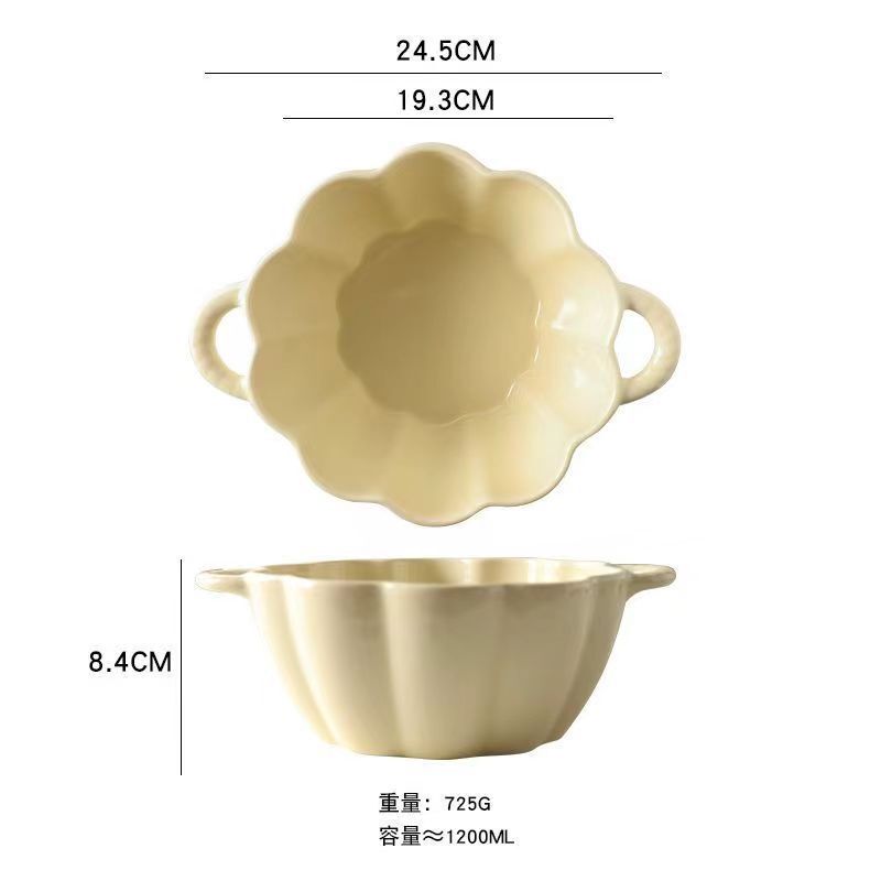 かわいい陶磁器の耳の碗の家庭用の個人の専用の新型のinsは熱いイチゴの花びらの碗の果物のサラダの碗を防ぎます。|undefined