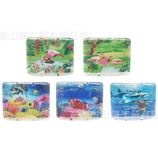 Transparent Acrylic Crystal Ocean Cartoon Series Refrigerator Magnet Quicksand Liquid 3D Cartoon Floating Object Decoration