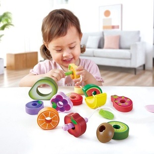 HαPE greedy insect fruit wear wear music baby early education children's educational toys girls wear beads building blocks wear rope