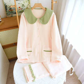 秋冬季棉月子服夹棉加厚时尚保暖孕妇睡衣产后长袖哺乳期喂奶衣