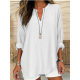 2025 cross-border foreign trade Europe and the United States ebay Amazon wish explosions women's autumn and winter v-collar cotton and linen pure plus size shirt
