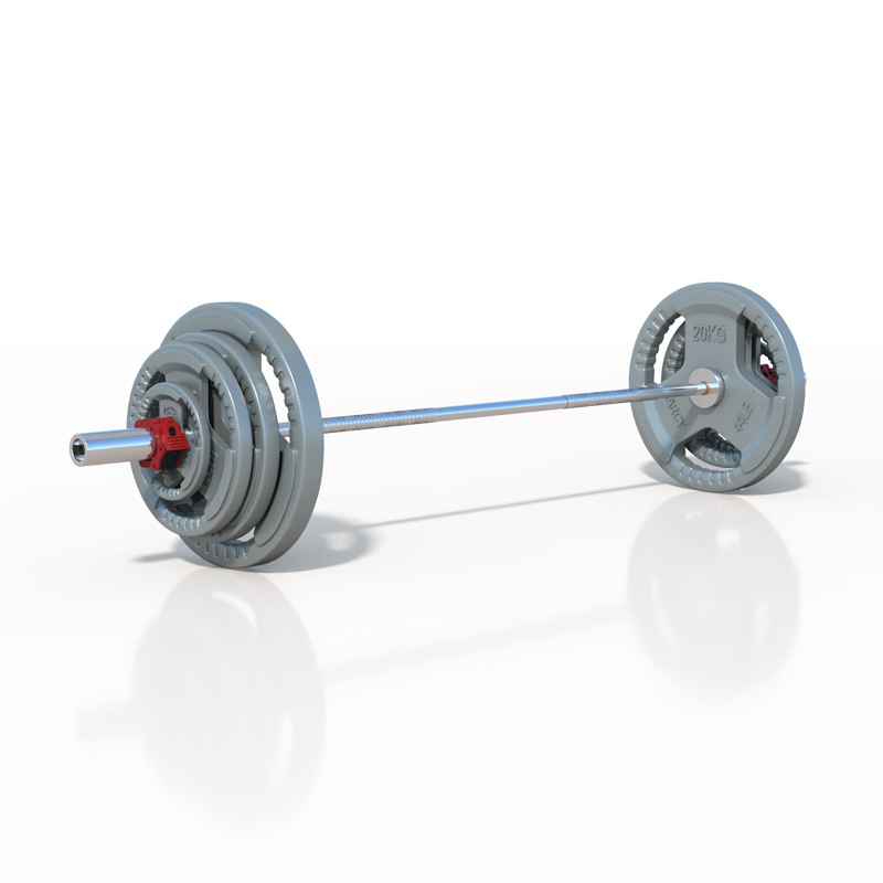 Barbell traje hogar de tres agujeros de mano Barbell pieza de hierro puro pintura Barbell Varilla de levantamiento de pesas Squat fitness equipment mancuerna image 6