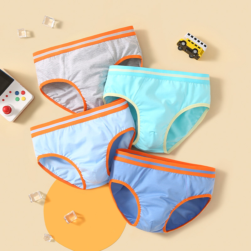 Boys' underwear cotton children's simple briefs do not clip pp developmental students sports pants stalls wholesale