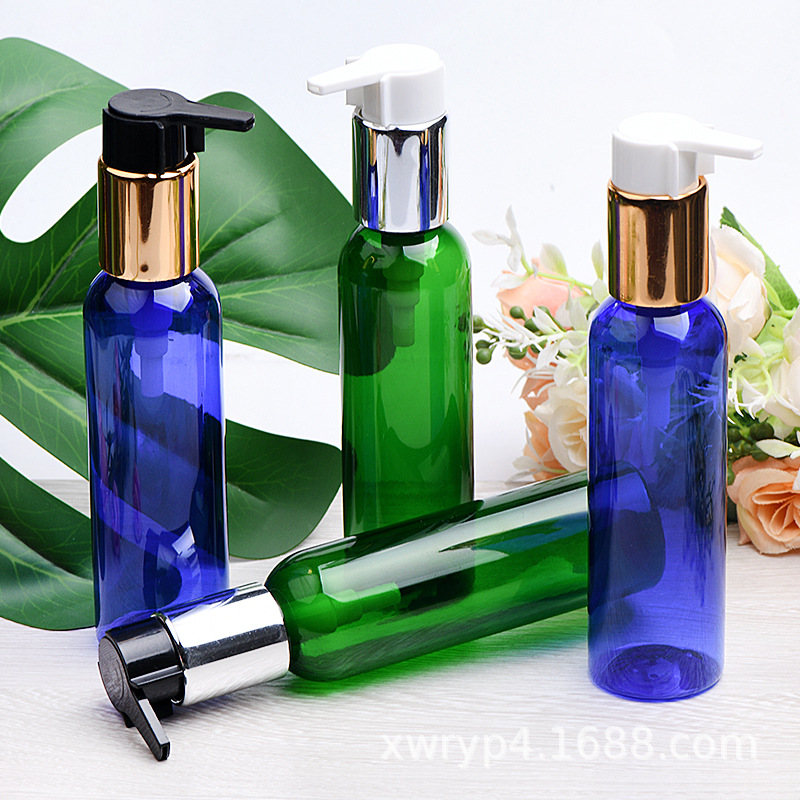 化妆品包装瓶120ml毫升圆肩电化铝大泵头PET塑料瓶乳液瓶洗护瓶