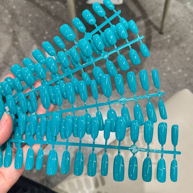 Lake blue-green solid color hot-selling style, new blue detachable nail patches that enhance skin tone, high-end wearable nails Y26 Lake blue-green solid color hot-selling style, new blue detachable nail patches that enhance skin tone, high-end wearable nails Y26
