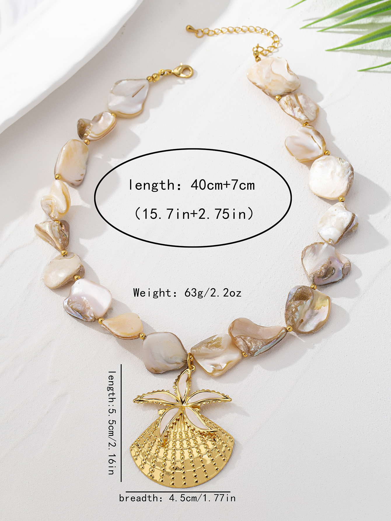 Scallop Starfish Marine Style Alloy Shell Pendant Necklace Wholesale display picture 5
