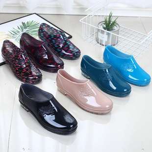 Spring and Summer Rain Boots for Women, Fashionable Low-Cut Adult Water Boots, Short-Tube Kitchen Non-Slip Water Shoes, Waterproof Women's Work Shoes