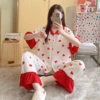0201#[Bubble cotton short-sleeved trousers suit]
