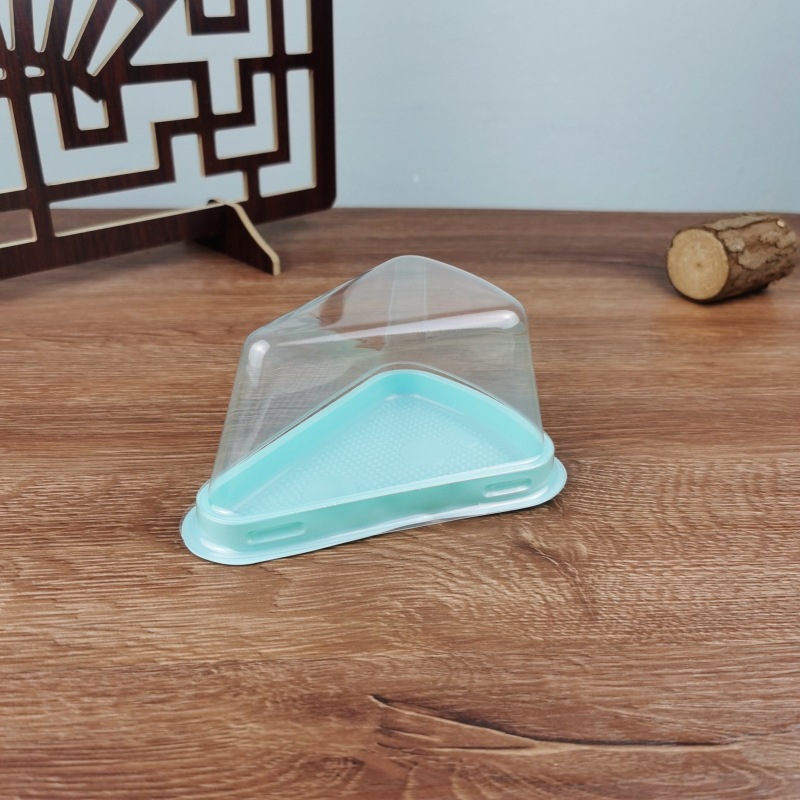 Caja de pastel de triángulo mousse pieza de corte Caja de crema multicapa de 8 pulgadas Caja de embalaje transparente de plástico desechable