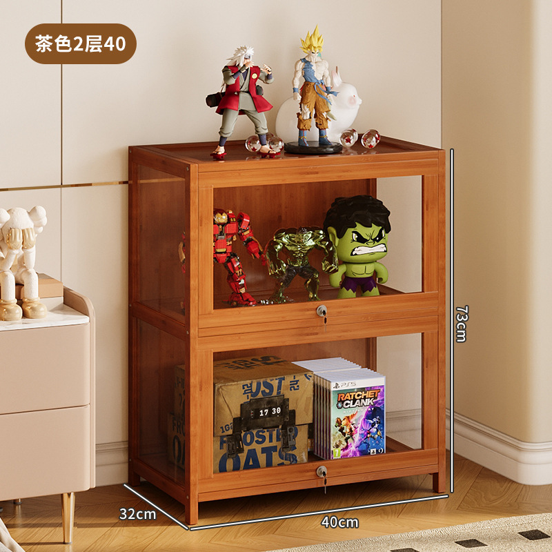ロック付き手作り透明ディスプレイキャビネット、学生本棚、本棚、アクリルレゴブラインドボックス装飾品収納キャビネット|undefined