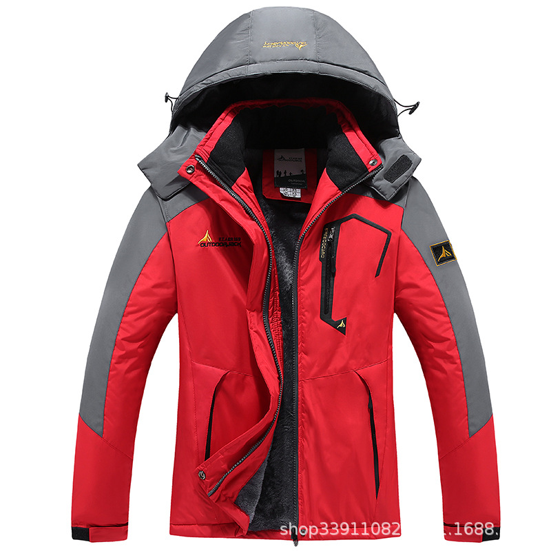 Invierno al aire libre de los hombres más tamaño chaqueta forrada de lana de las mujeres engrosada a prueba de viento resistente al frío cálido montañismo ropa de pesca hombres