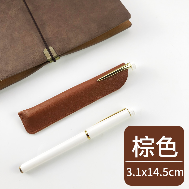 En stock de cuero titular de la pluma personalizable LOGO pluma bolígrafo caja de la pluma de cuero al por mayor resistente al desgaste resistente a los arañazos caja de la pluma de la pu