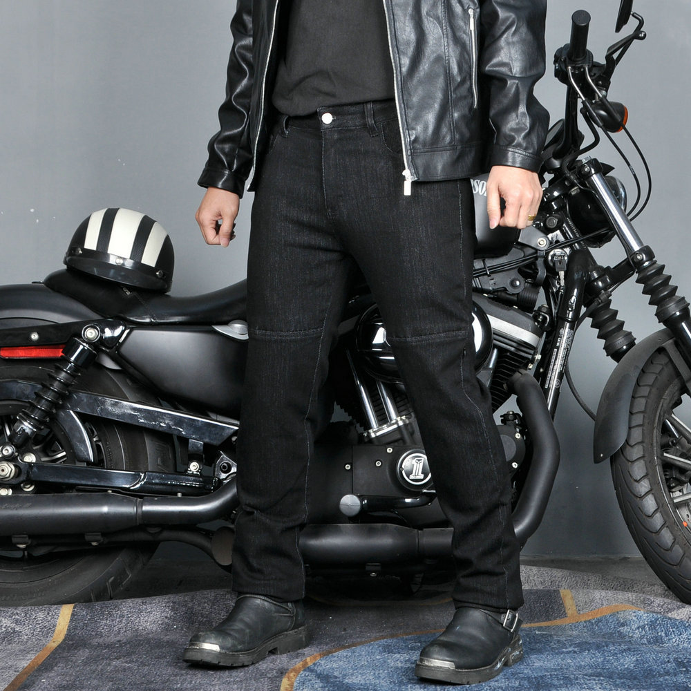 VOLERO jeans de motocicleta para hombres, pantalones de ciclismo casuales, pantalones resistentes al desgarro, protectores de silicona