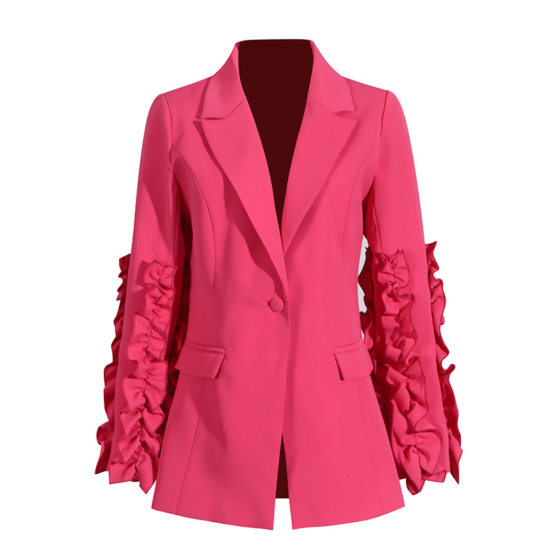 Women's Clothing elegant commuter suit jacket + flared suit pants_voghion.com