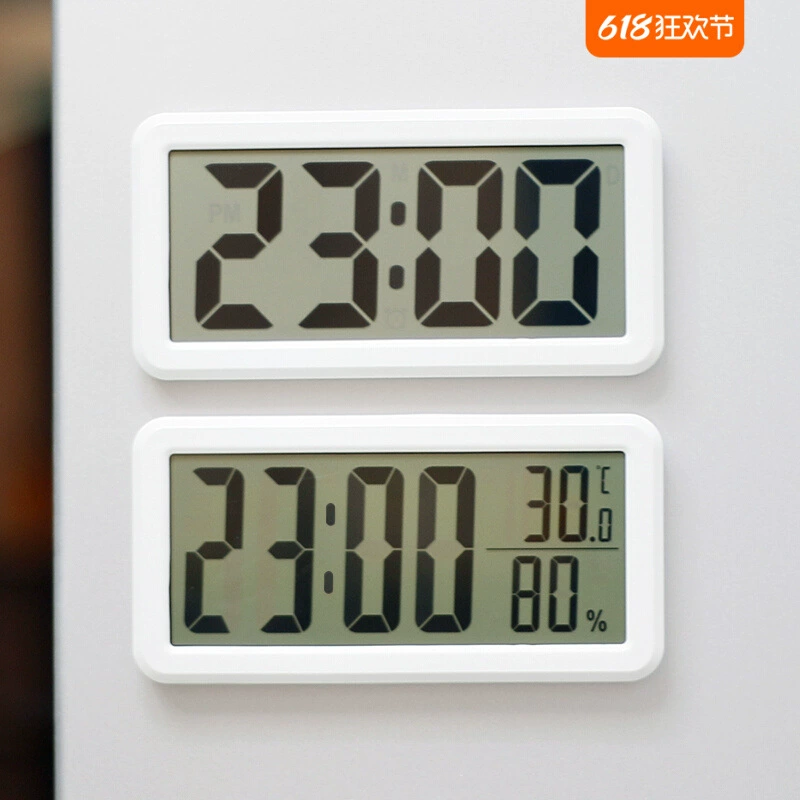Простые часы с температурой и влажностью, электронные часы, настенные настольные магнитные холодильники, кухонные большие цифровые магнитные будильники, настенные наклейки