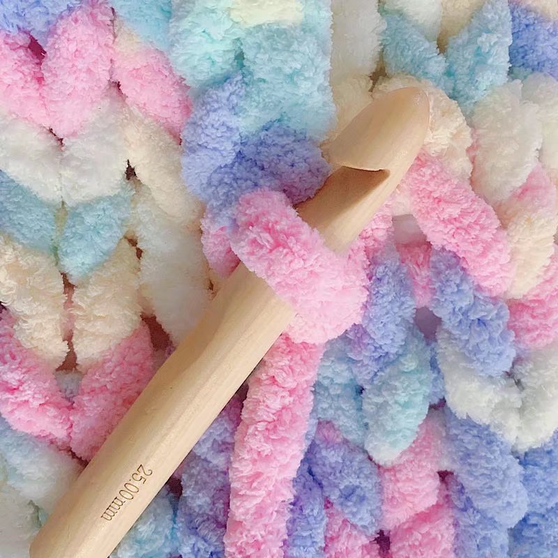 超粗冰条线香肠纱手编线围巾帽毯垫子猫窝毛线团手工编织diy材料