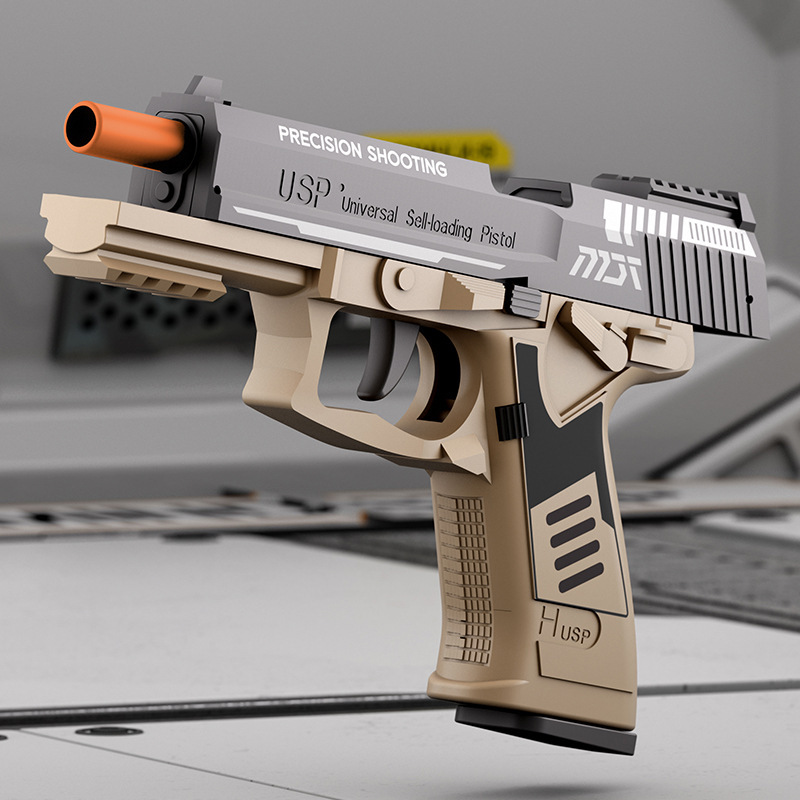 【Cross-Border Exclusive】Educational Toy Gun 1911 Mechanical Continuous Firing Blowback Automatic Shell Ejection Soft Bullet Toy Pistol