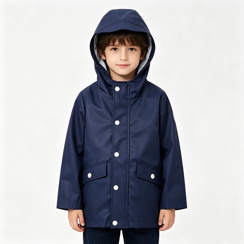 Pu Knitted Fabric Children's Raincoat Source Factory Outdoor Windbreaker Hooded Waterproof Jacket Rainstorm-Proof Pocket Rain Poncho Pu Knitted Fabric Children's Raincoat Source Factory Outdoor Windbreaker Hooded Waterproof Jacket Rainstorm-Proof Pocket Rain Poncho