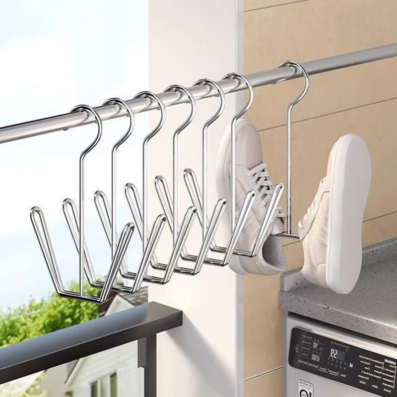 Shoe Drying Rack Outdoor Balcony Shoe Drying Rack Hook Bathroom Sandal Drying Artifact Small Storage Clothes Hanger Dormitory Use