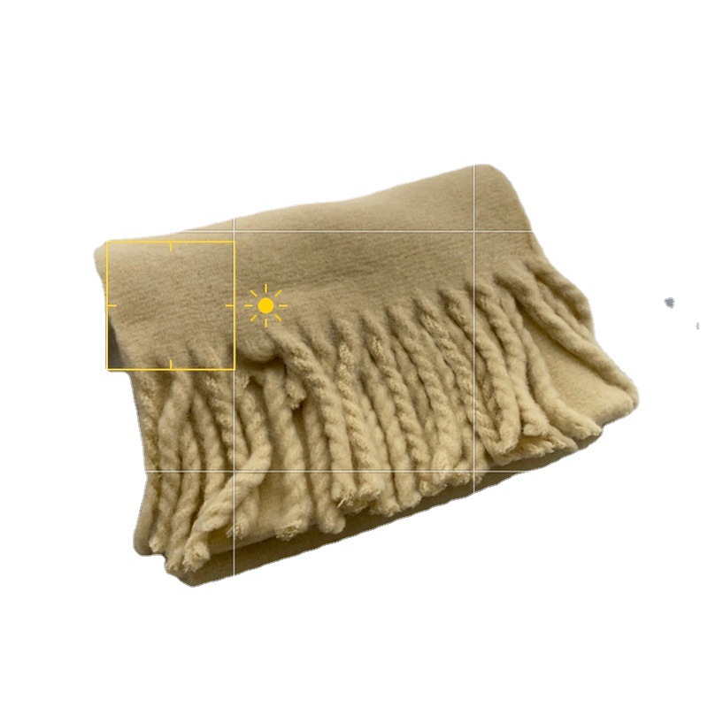 Soft keep warm scarf with pigtail