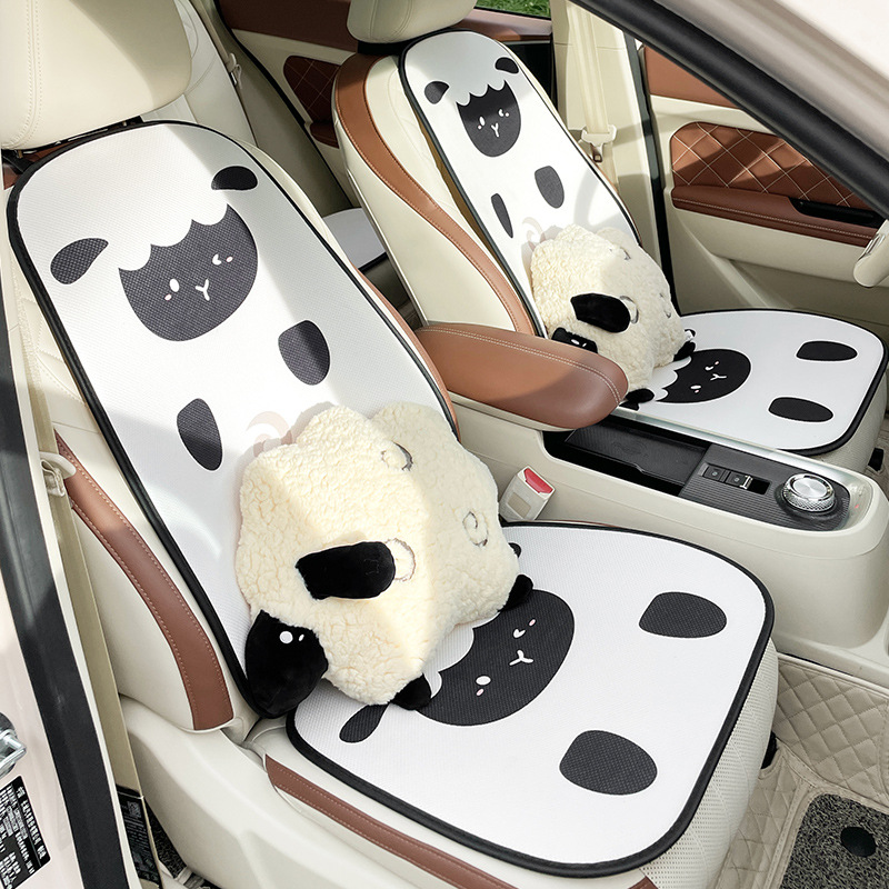 汽车坐垫四季通用透气卡通车载座椅垫子创意可爱车内座套装饰品女