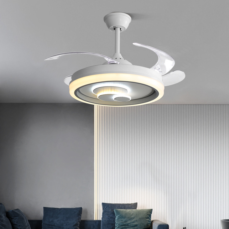 New Product Modern Minimalist Invisible Fan Lamp Household Living Room Grand Ceiling Fan Lamp Restaurant Bedroom Room Electric Fan Lamp