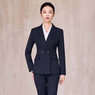 黑色西装套装女2025新款春秋美容院珠宝店前台接待职业工作服正装