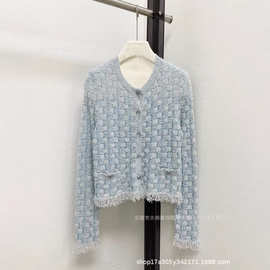 深圳南油货～顶版本CH家 25早秋新款 纯色简约圆领针织背心开衫