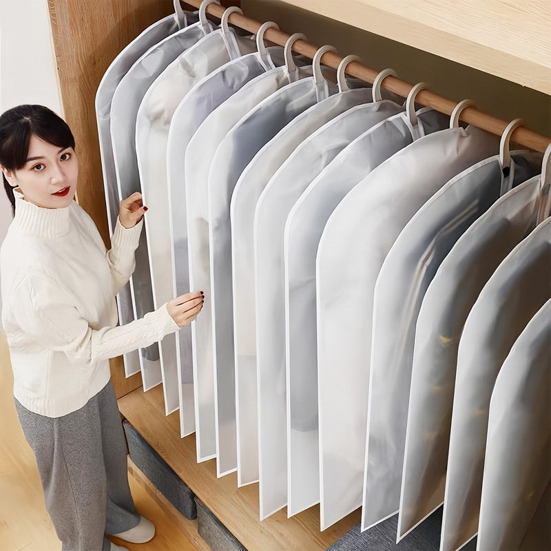 Clothes Dust Cover Bag Hanging Household Transparent Coat Dust Cover Long Storage Clothes Universal Long down Jacket