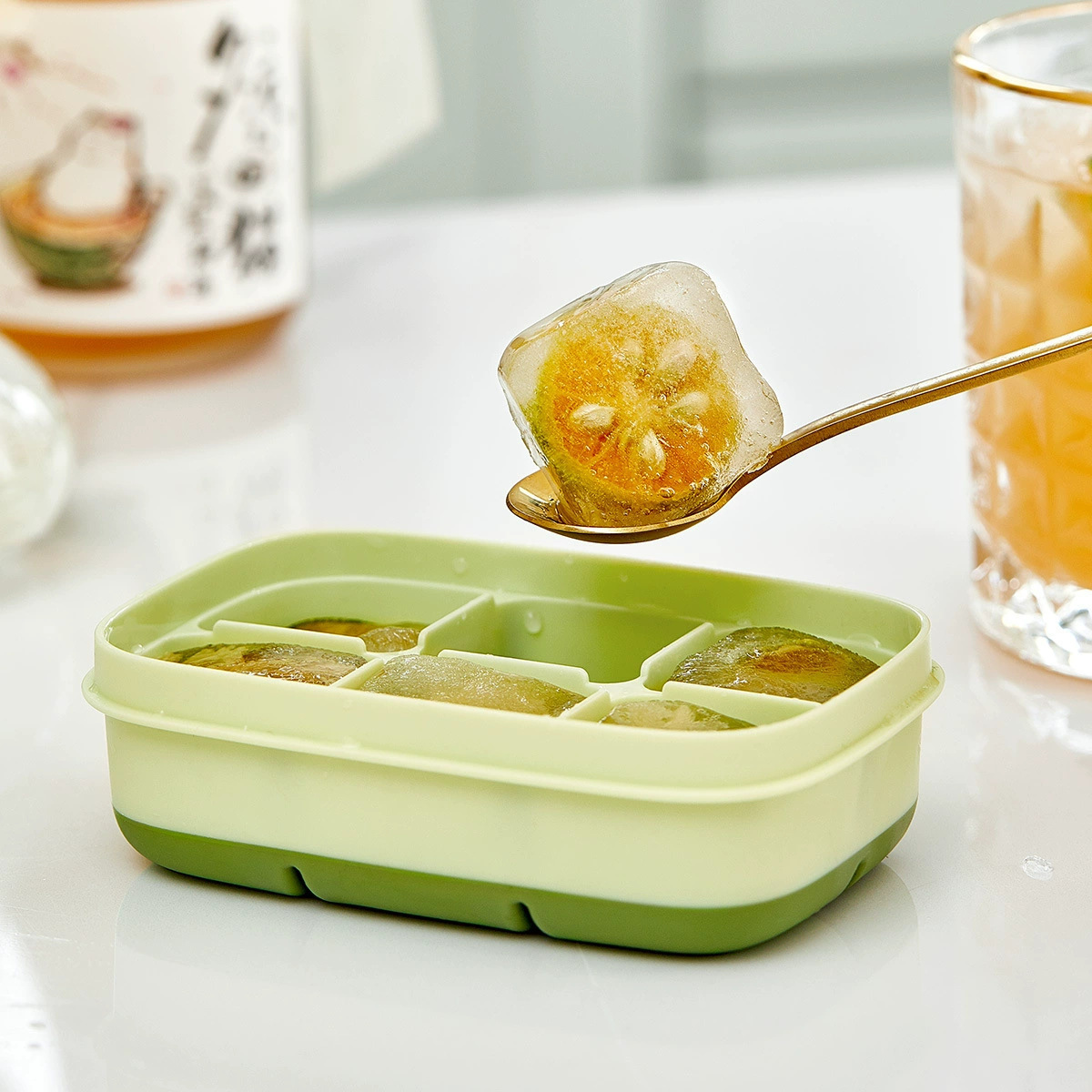 Molde para Cubos de Hielo Mini de 6 Cavidades de Plástico Fácil de Desmoldar para Cocina Doméstica
