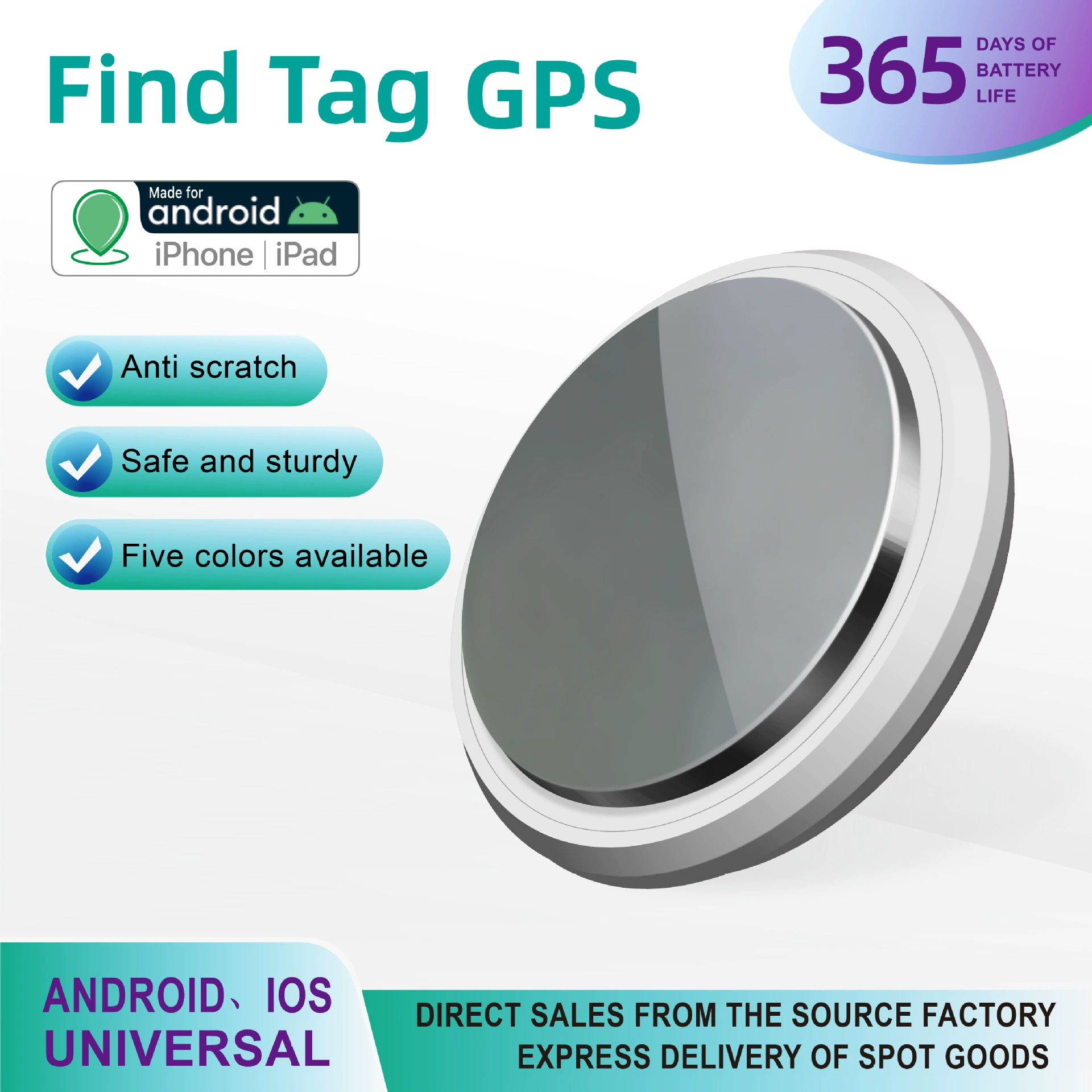 Интеллектуальный двухсторонний анти-потерянный локатор Bluetooth Точное отслеживание анти-потерянный