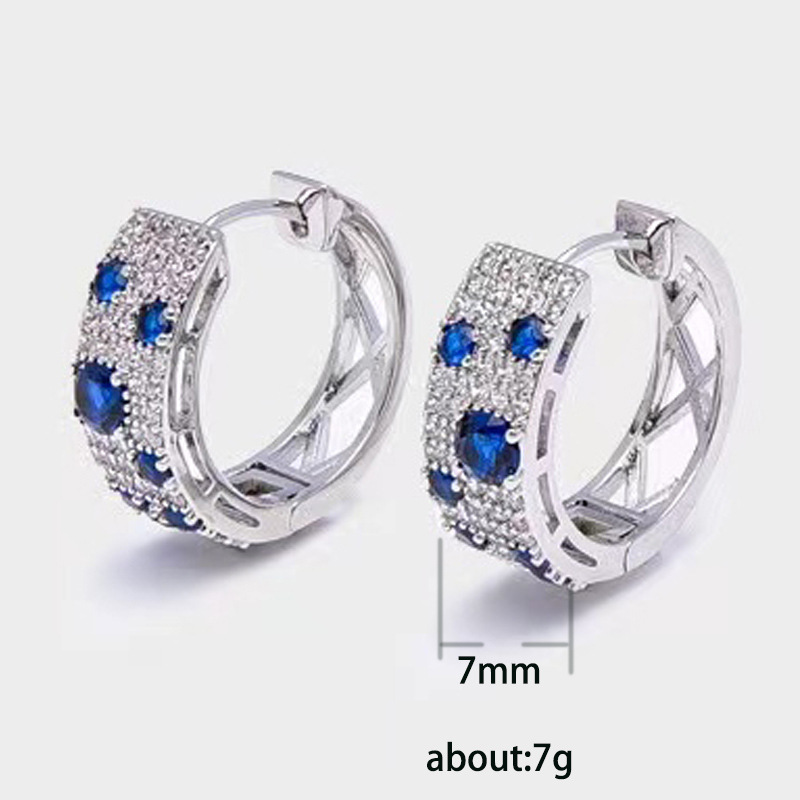 10g Weight Zircon Inlay Material Earrings Classification 1 Pair Ig Style Simple Style Round Inlay Copper Zircon Earrings