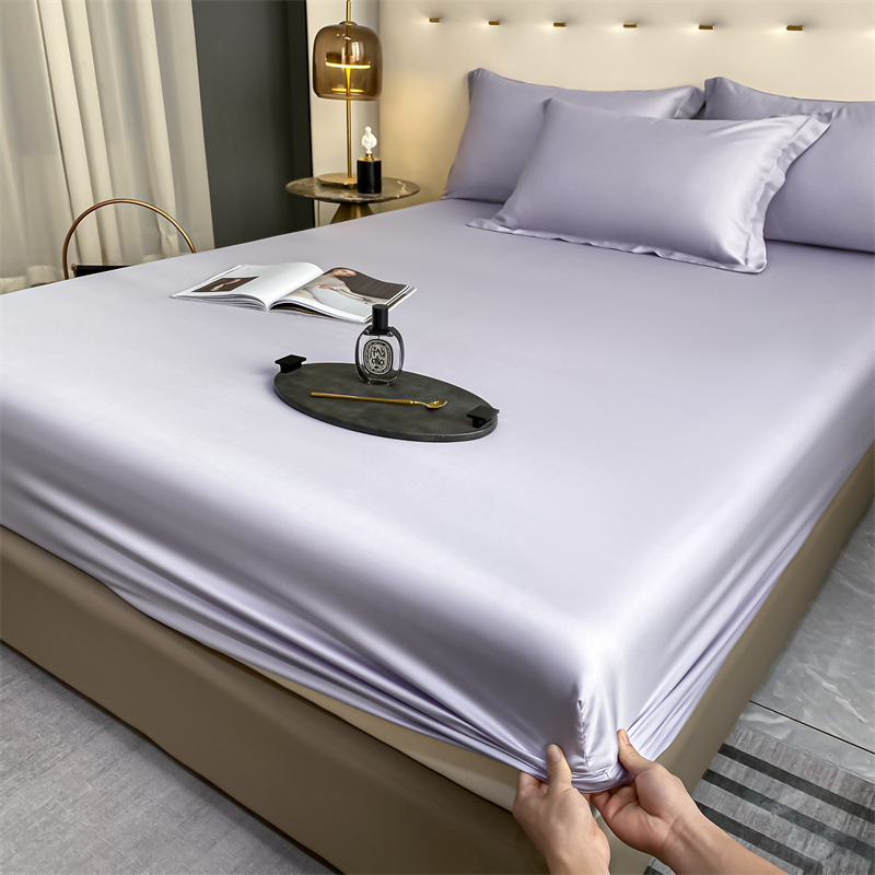 Cool Sensación de la cama de seda de hielo de una sola pieza para dormir desnudo de verano Cubierta de colchón de tres piezas Cubierta de la cama con todo incluido