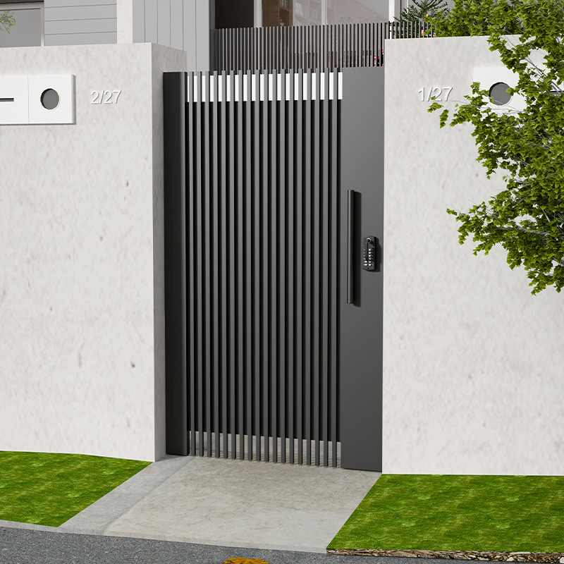 Wrought Iron Courtyard Gate Aluminum Alloy Villa Electric Door Entrance Rural Blast Modern Courtyard Stainless Steel Garden Door