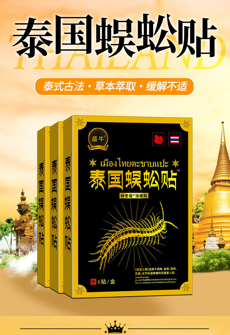 Thai Style Herbal Patch for Neck and Lumbar Support 12x9cm 6 Patches per Box specifications