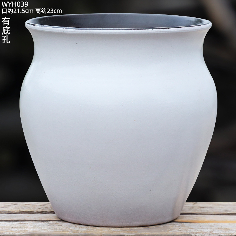 大口径植木鉢、大型家庭用リビングルーム盆栽、金のなる木鉢、通気性のある陶器の植木鉢|undefined