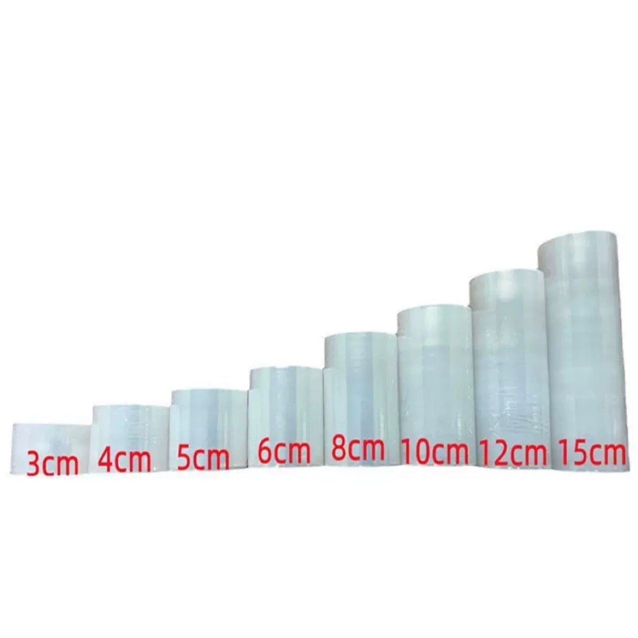 PE小卷缠绕膜5cm6cm8cm10cm包装膜拉伸膜工业打包膜外卖膜分切膜