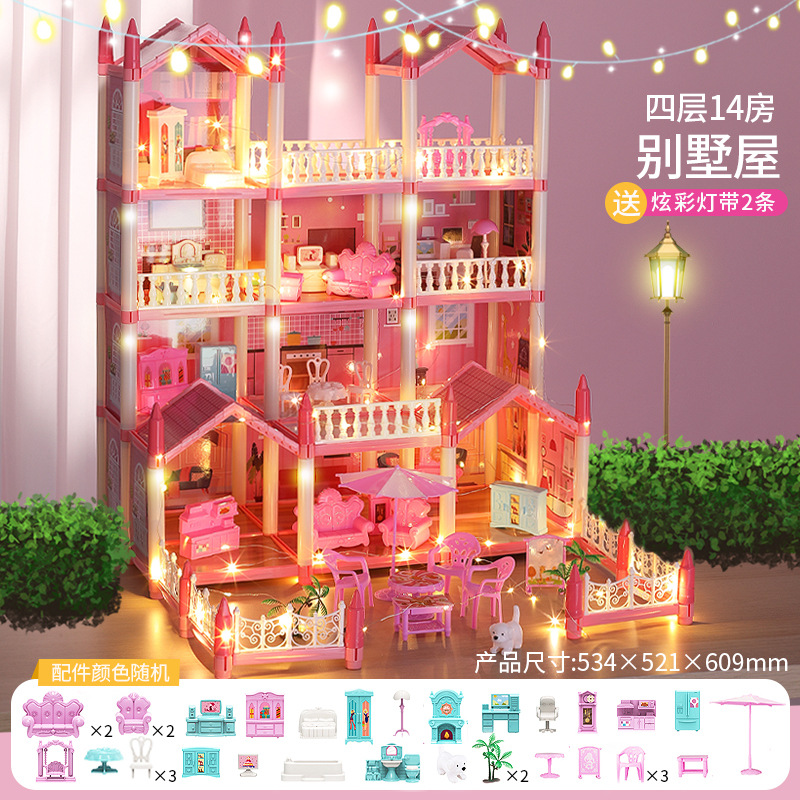 Casa de Juegos para niños juguetes grandes Villa princesa Castillo casa muñecas rompecabezas montado regalo del Día Los Niños la muchacha