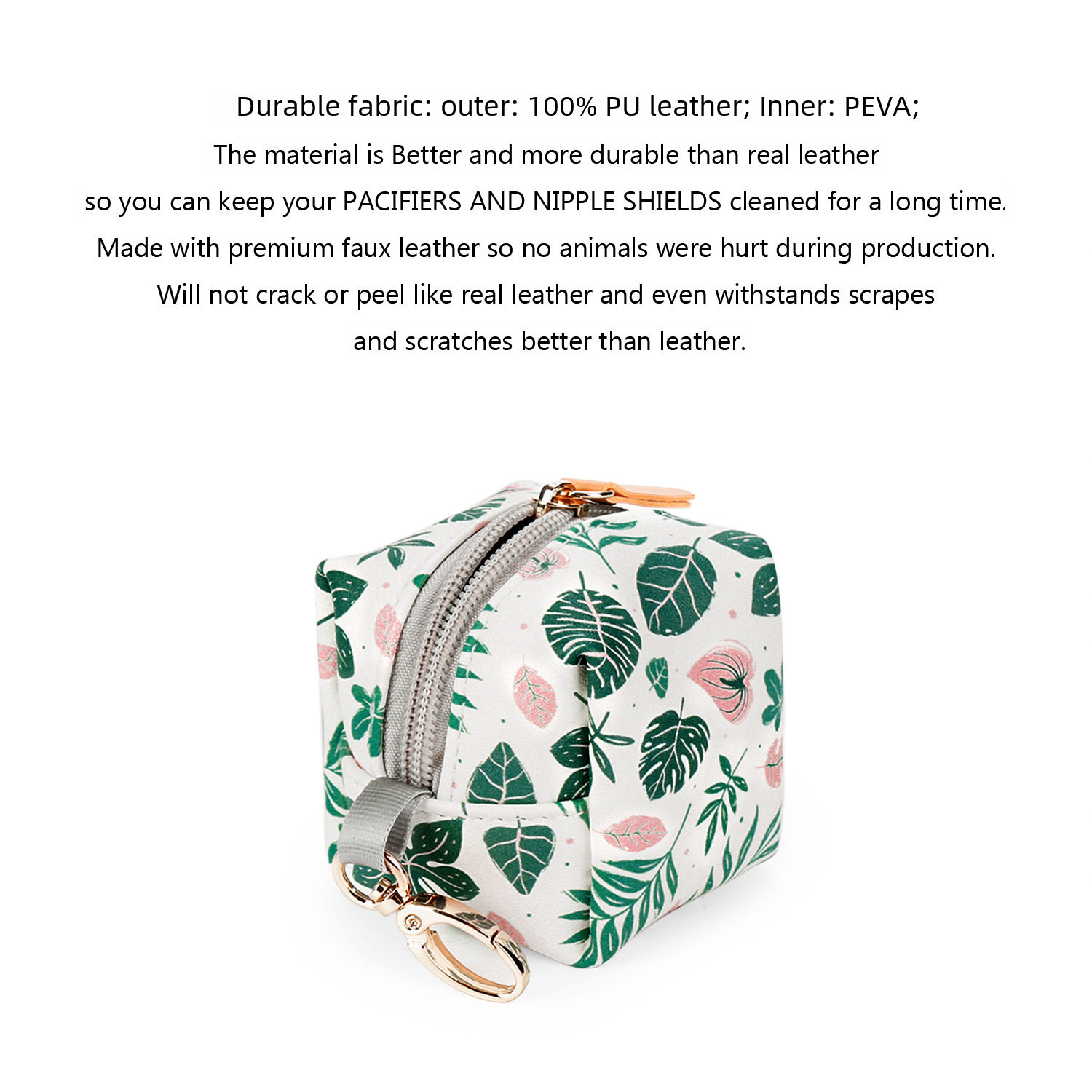 pu waterproof pacifier bag can be hung with mummy bag and other pacifier case pacifier box cpc test certificate