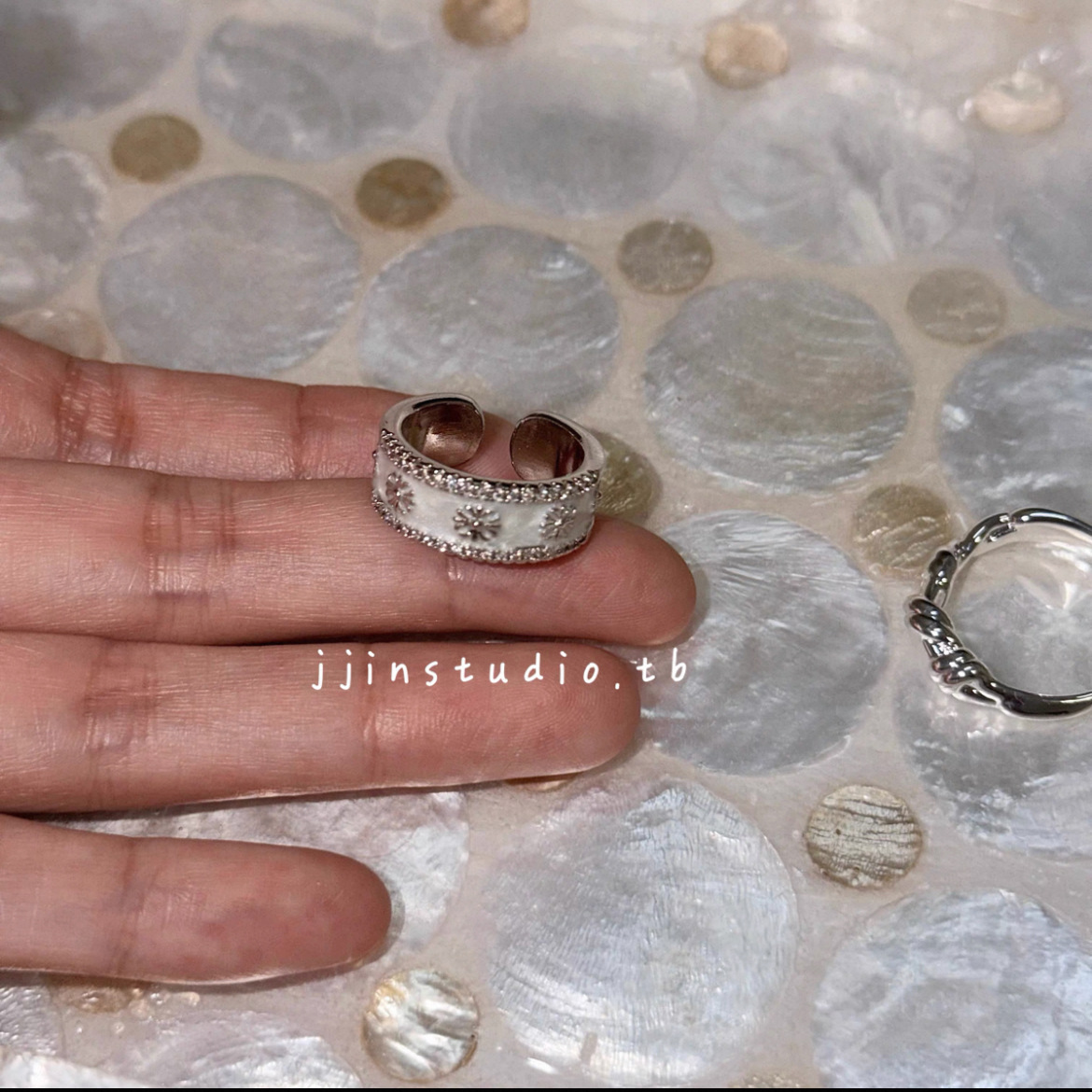 Wide white ring