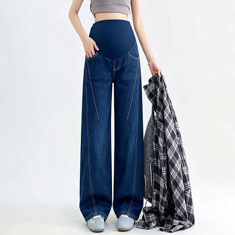 Cross-border e-commerce hot-selling maternity jeans, spring and autumn wide-leg pants, foreign trade export to Europe and America, maternity pants with one-piece drop shipping Cross-border e-commerce hot-selling maternity jeans, spring and autumn wide-leg pants, foreign trade export to Europe and America, maternity pants with one-piece drop shipping