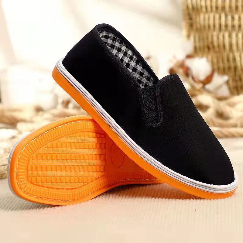 노란색 천 신발