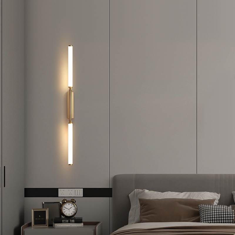 Lámpara de noche lámpara de pared de dormitorio lámpara de pared 2025 nueva sala de estar TV pared de fondo lámpara de pared de piedra lámpara de pared escalera