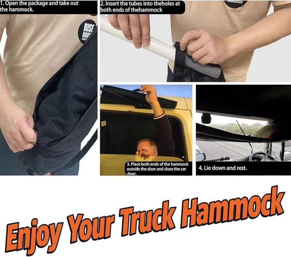 Truck Cab Hammock - No Installation Required, Easy To Carry, Breathable Mesh Fabric, Universal For Large Vehicles And_desvips.com