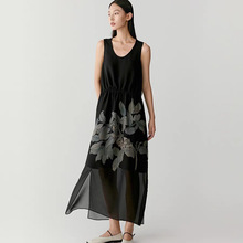 【上博合作系列】IC小禾女装2025夏季新款真丝雪纺长款连衣裙子女