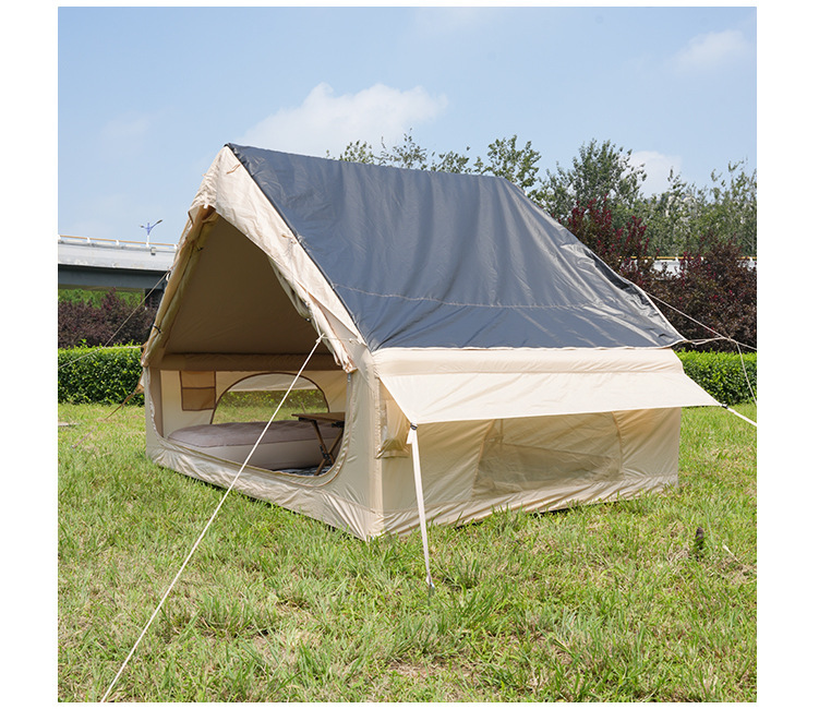 Inflatable Tent 6.3 Square Meters Thickened Outdoor Camping Tent with Expandable Canopy, Sun Protection, Black Coating, Rainproof Camping Tent